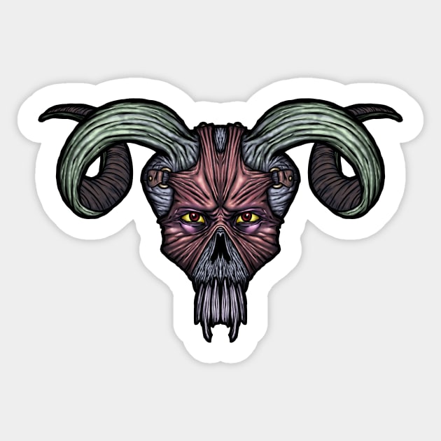 Demon Skull Sticker by danfeldmeier